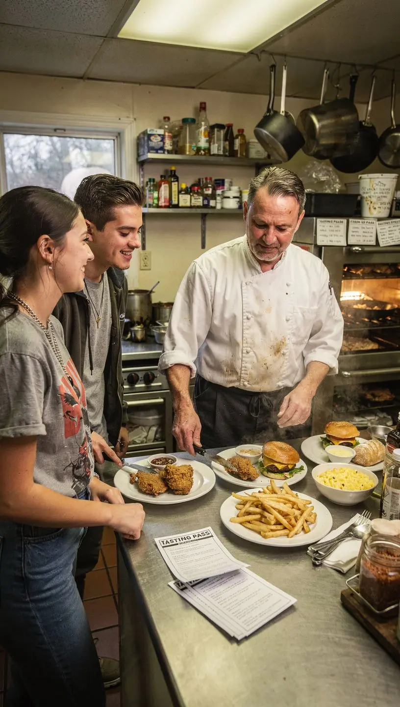 Посетители изучают меню и обсуждают варианты совместного посещения ресторанов с дегустационными пропусками.
